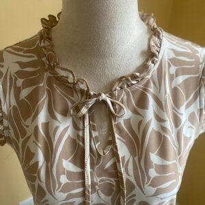 TOMMY HILFIGER cream white knit tie top tank, M